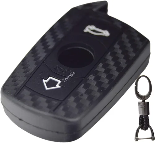 Vista 8 de Funda de silicona para llavero de carbono 3D para BMW 2 5 6 7 Series X1 X2 X3 X5 X6 M