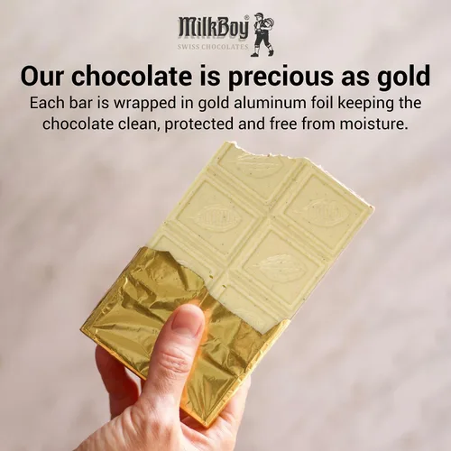 Vista 5 de Milkboy Swiss Chocolates Barras de chocolate blanco – Barras de chocolate gourmet con vainilla bourbon – hechas con vainilla natural pura – Blanco