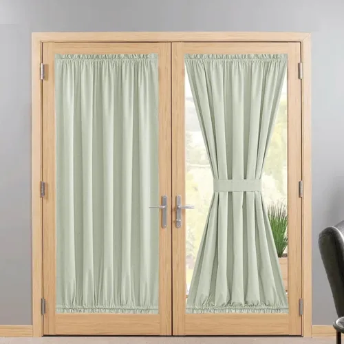 Vista 40 de NICETOWN Cortinas de Lino para Puerta Lateral - Cortinas Opacas con Aislamiento Térmico para Puerta Delantera Francesa para Sombra Pequeña