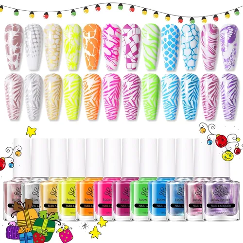 Vista 16 de Born Pretty Esmalte de Estampado de Uñas, Set de Esmalte de Sello para Uñas Esmalte de Uñas de Impresión para Manicura para Placas 12