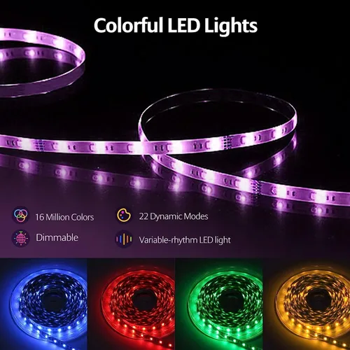 Vista 2 de Tira de luces de toldo para RV de 20 metros, luces LED multicolor de 12V para iluminación inferior de RV, iluminación de acento para la parte