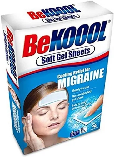 Be Koool Cooling Relief For Migraine - Láminas de gel suave, 4 unidades (paquete de 9)