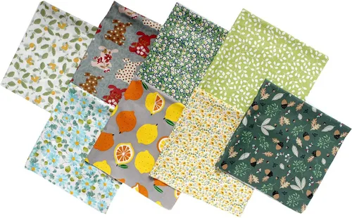 Vista 10 de Telas precortadas para acolchar, diseño impreso de animales del bosque, tela de algodón para patchwork cuadrados, paquetes para manualidades, 8