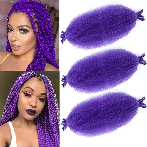 Vista 12 de Cabello Afro Twist de 12 pulgadas, Cabello Afro Trenzado de Ganchillo (12 Pulgadas (Paquete de 3), RED#)