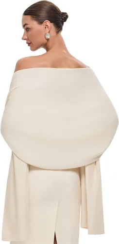 Vista 16 de PULI Bufanda y chal tipo pashmina para mujer, accesorio para vestido de noche, gran bufanda manta larga, chal para boda nupcial de invierno