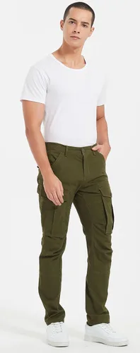 Vista 4 de Plaid&Plain Pantalones cargo ajustados con rodillas articuladas para hombre