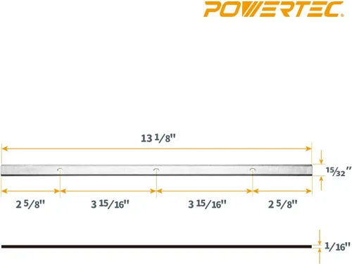 Vista 4 de POWERTEC 128022 - Juego de 2 cuchillas cepilladoras de 13 pulgadas para cepilladora Grizzly G0689