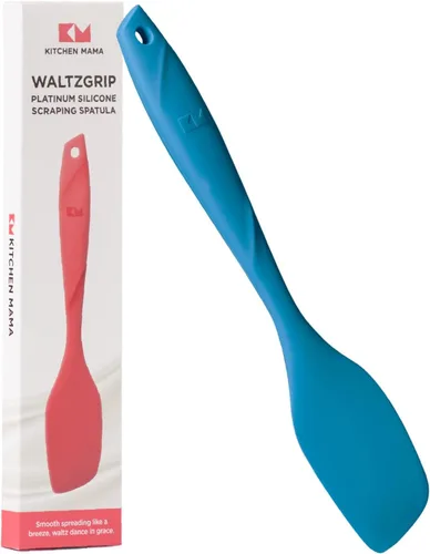 Kitchen Mama WaltzGrip - Espátula de raspado de silicona platinada: resistente al calor, sin costuras, antiadherente para utensilios de cocina,