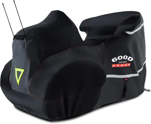 Vista 9 de Rosefray Funda para motocicleta 600D resistente para todas las estaciones, universal, impermeable, protección solar al aire libre, duradera, Negro