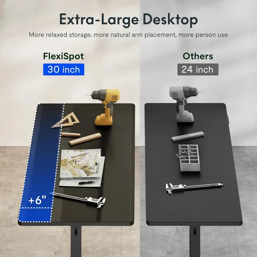 Vista 4 de FLEXISPOT Banco de trabajo eléctrico ajustable, mesa de trabajo ergonómica de 48 x 30 pulgadas para garaje, taller, oficina y hogar, amplio