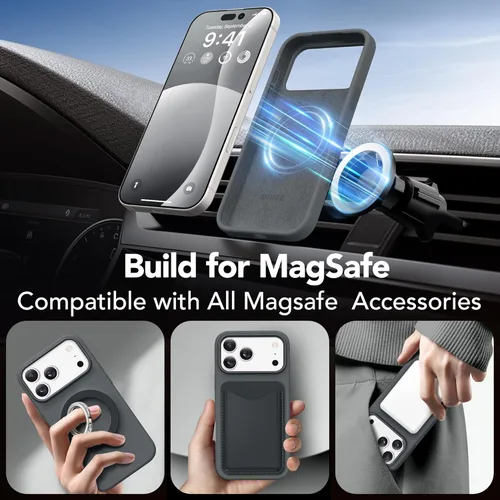 Vista 1295 de GONEZ Funda magnética para iPhone 14, compatible con Magsafe, con protector de pantalla + protector de cámara, forro de microfibra antiarañazos