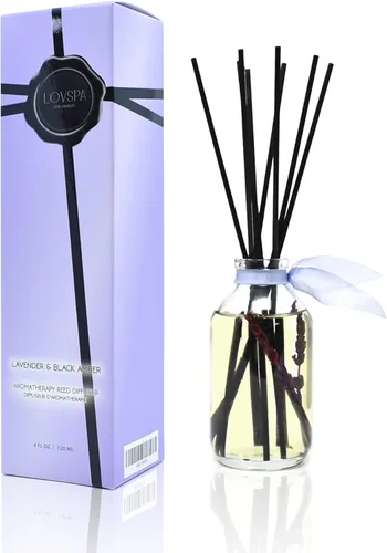 Vista 36 de LOVSPA - Set de difusor de cañas, difusor de aceite perfumado con aroma a ámbar romántico y varillas, accesorios de fragancia para el hogar