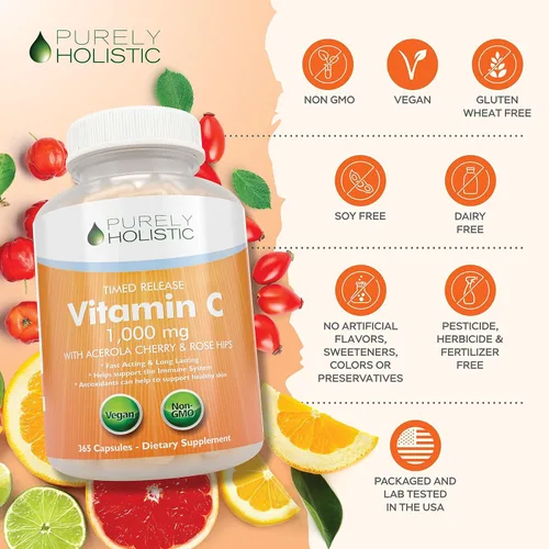 Vista 7 de Purely Holistic Aceite de semilla negra de 1400 mg + vitamina C 1000 mg – 180 cápsulas blandas + 365 cápsulas – Paquete inmune – Fácil de tragar