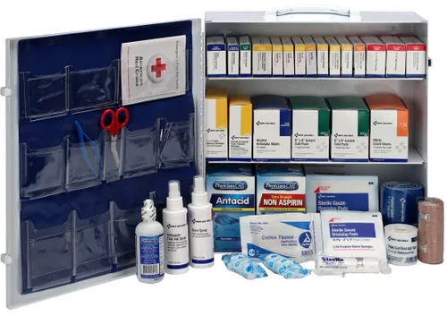 Vista 4 de First Aid Only 90575 Kit de primeros auxilios de 3 estantes que cumple con ANSI B+ y OSHA, kit de primeros auxilios de emergencia para 100-150