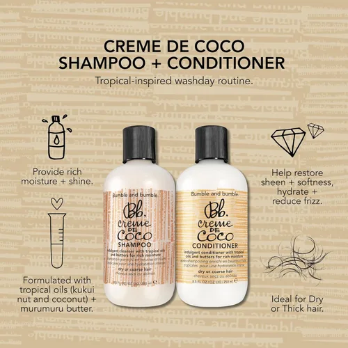 Vista 3 de Bumble and bumble. Creme De Coco Conditioner Provides Rich Moisture and Shine Reduces Frizz With Coconut Kukui Nut Murumuru Butter For Dry