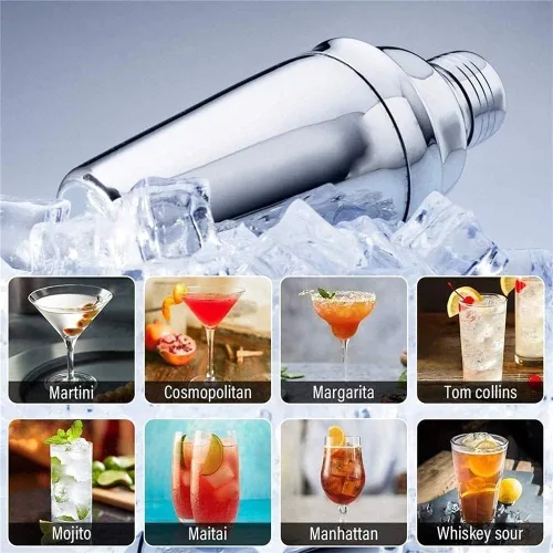 Vista 3 de Cocktail Shaker 11pc Bartender Kit with Stand,Professional Stainless Steel Bar Tool Set Bartending Kit Perfect for Drink Mixing Experience