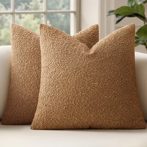 Vista 25 de MIULEE Juego de 2 fundas de almohada decorativas de 16 x 16 pulgadas para sofá o cama, fundas de almohada neutras con textura de boucle, color beige