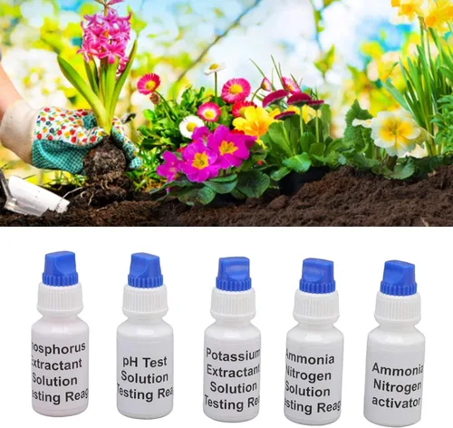 Vista 6 de Fdit Solución líquida de prueba de suelo, nitrógeno potasio de medición de suelo Kit de prueba de suelo Líquido de prueba de suelo para jardinería