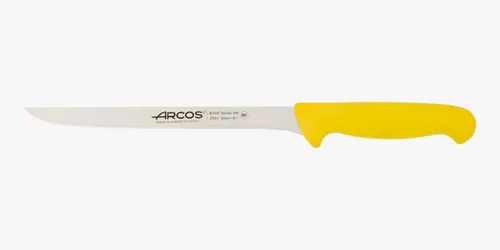Vista 10 de Arcos Cuchillo de filete de acero inoxidable nitrum de 7 pulgadas y hoja de 7.480 in. Cuchillo afilado para filetear carne y pescado. Mango Negro