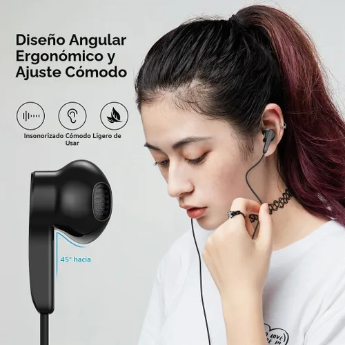 Vista 2 de Auriculares USB C, auriculares con enchufe USB-C, auriculares con cable con control remoto integrado para llamadas telefónicas de volumen y control
