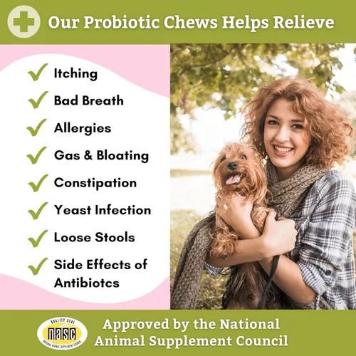 Vista 5 de Wholistic Pet Organics: Probióticos para perros y enzimas digestivas, masticables probióticos para perros Salud digestiva, suplemento inmunológico