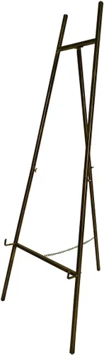 Vista 8 de SULIANG Caballete de metal con soporte de cadena para espejo, caballetes de suelo de hierro para exhibir carteles de boda, caballetes ajustables