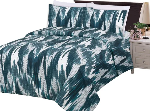 Vista 17 de Marina Decoration Juego de funda de edredón de 3 piezas con 2 fundas de almohada, diseño de rayas negras y grises, tamaño doble/matrimonial