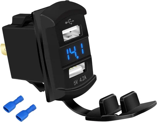 Vista 8 de DAIERTEK Interruptor basculante USB de 12 V, impermeable, USB C y QC 3.0, puertos duales, toma de cargador PD para automóvil, UTV, RZR, RV, camión