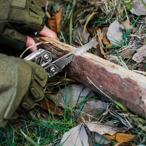 Vista 9 de MOSSY OAK Multiherramienta, navaja de bolsillo de acero inoxidable 21 en 1 con funda de destornillador, alicates autobloqueantes con funda, perfecto
