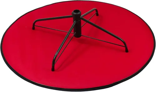 Vista 2 de Northlight Alfombrilla mediana para árbol de Navidad de 33 pulgadas, color rojo y negro