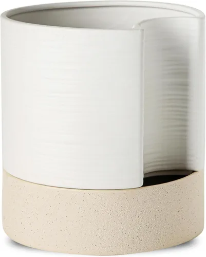 Vista 21 de Nihow Maceta de riego automático: maceta de cerámica de 6 pulgadas con orificio de drenaje y almacenamiento de agua para plantas