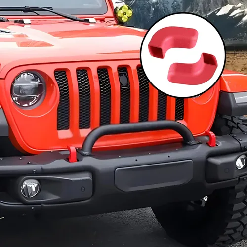 Vista 7 de 2 fundas de gancho de remolque para parachoques, protector de gancho de remolque rojo, compatible con Jeep Wrangler JK JL Gladiator TJ, accesorios