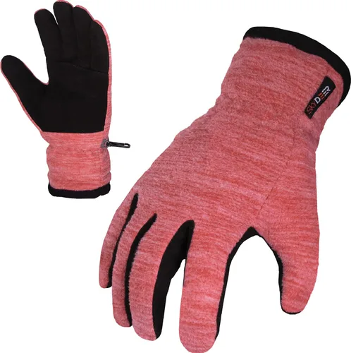 Vista 4 de SKYDEER Guantes cálidos de gamuza de piel de ciervo para mujer, con forro polar y aislamiento térmico 3M Thinsulate para clima frío
