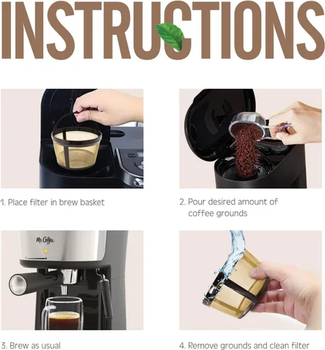 Vista 3 de Cesta de filtro reutilizable de 8 a 12 tazas con parte inferior cerrada para cafetera y cafetera MrCoffee – Reemplazo de filtro permanente