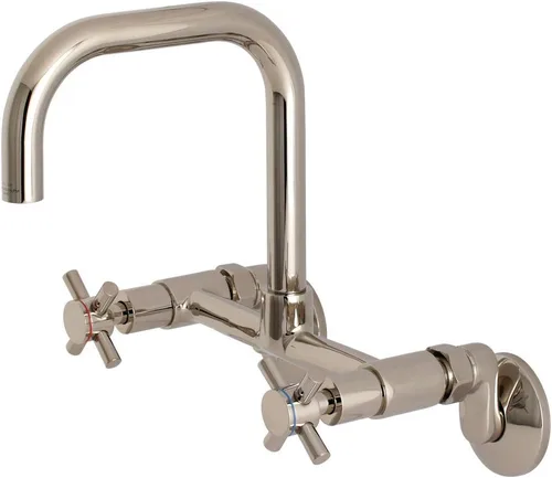 Vista 17 de Kingston Brass Concord - Grifo de cocina ajustable de 8 pulgadas para montaje en pared, latón cepillado