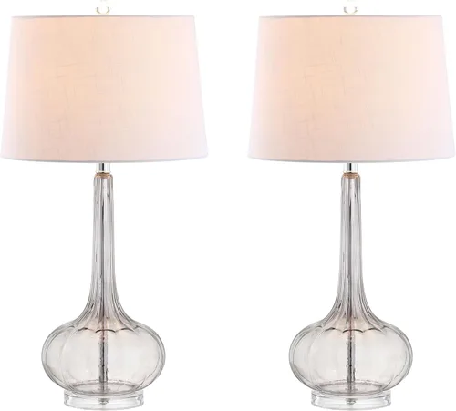 Vista 11 de JONATHAN Y JYL1079B-SET2 Conjunto de 2 Lámparas de Mesa Bette 28.5" Lámpara de Mesa LED Contemporánea de Cristal en Forma de Lágrima para Mesita