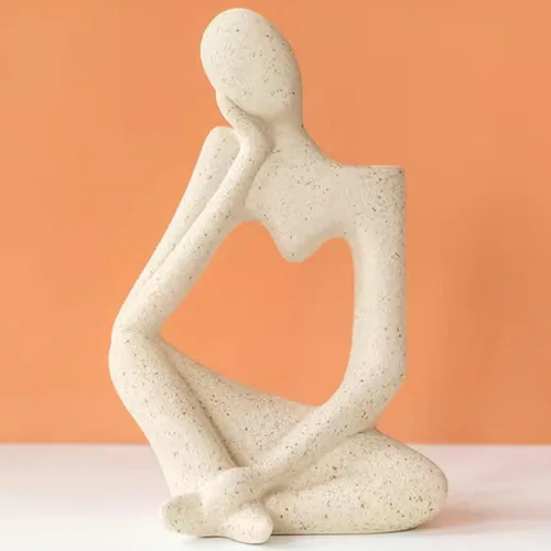 Vista 2 de Arawat White Thinker - Florero de cerámica para decoración del hogar, moderno y bonito jarrón bohemio para decoración de mesa y habitación, jarrones