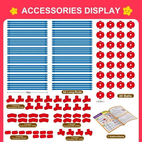 Vista 5 de OleFun Kit de construcción de fortalezas para niños de 4, 5, 6, 7, 8+ años, niños y niñas, 140 piezas, juguetes creativos de construcción STEM