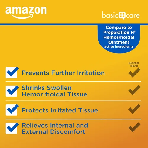 Vista 2 de Tienda Basic Care Ungüento para hemorroides, tratamiento de hemorroides, alivio del dolor, alivia el ardor, la picazón y las molestias, 2 onzas