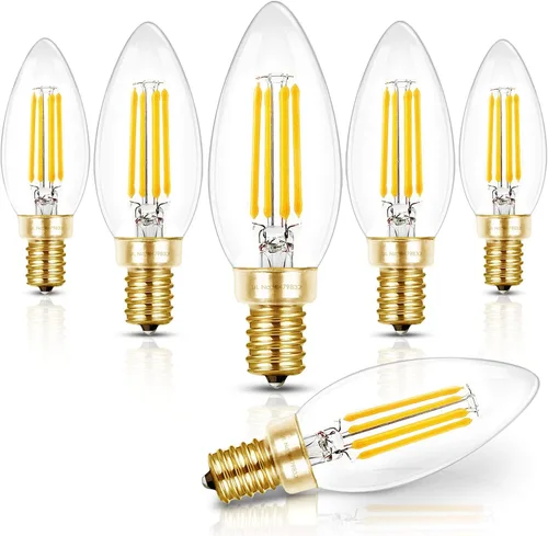 Vista 18 de Hizashi Bombilla LED E12 regulable equivalente a 40 W, bombillas de candelabro 90+CRI 4W blanco suave 2700K 450LM B10 bombilla LED con base