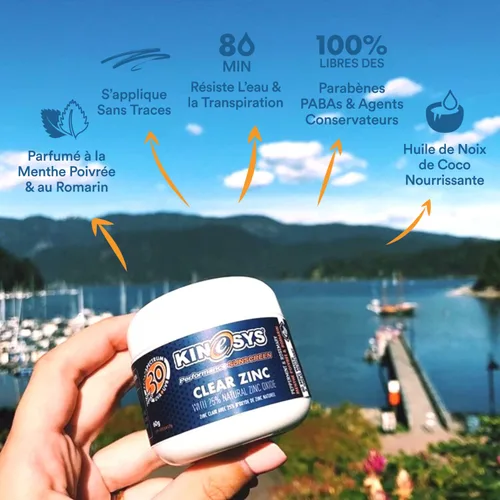 Vista 6 de KINeSYS Reef Safe Protector solar de óxido de zinc mineral natural, se frota transparente, SPF 30, protección UVAUVB de amplio espectro para cara
