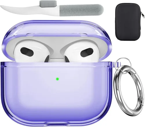 Vista 65 de Valkit Funda transparente compatible con kit de limpieza y bloqueo, funda de TPU suave para Airpods 2/1 generación, funda protectora transparente a