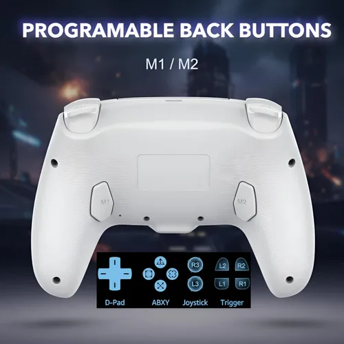 Vista 7 de AureoPlay Wireless Controller Compatible with PS5/PS5 Slim/PS5 Pro/PC – RGB Gamepad with Hall Effect Joysticks, Dual Vibration, Six-Axis Motion