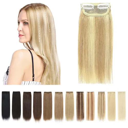 Vista 14 de SEGO 2 piezas de extensiones de cabello cortas con clip, cabello humano de 6 pulgadas, 20 g, extensiones de cabello humano para mujeres con cabello