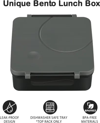 Vista 2 de Lonchera Bento para niños con termo de sopa de 8 onzas, recipientes de almuerzo a prueba de fugas con 4 compartimentos, tarro térmico para alimentos