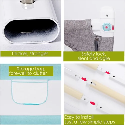 Vista 3 de U/D Bed Rails for Toddlers/Kids - Extra Long and Tall Bed Rail for Twin, Full, Queen, King Size Mattress (71in(180cm))-1side