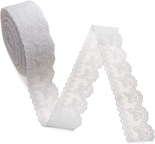 Vista 8 de IDONGCAI Cinta festoneada floral bordada de algodón vintage de 7 yardas, 1.57 pulgadas para coser reliquia, ropa de cabaña y manualidades boho