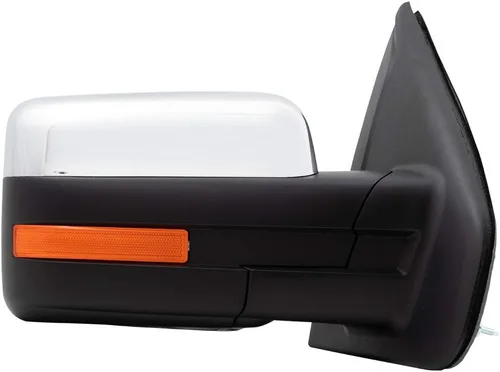 Vista 2 de Brock Aftermarket - Espejo retrovisor derecho derecho cromado con señal de calor, reflector, plegable, manual, compatible con Ford F-150 2009-2014