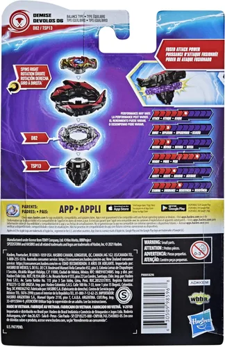 Vista 5 de Bey Blade Burst Surge Speedstorm Demise Devolos D6 Spinning Top Starter Pack – Balance Type Battling Game Top con lanzador, juguete para niños