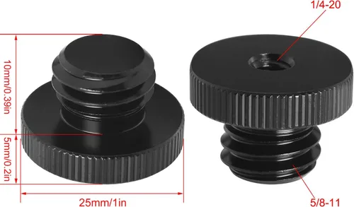 Vista 2 de Adaptador de trípode de tornillo de 1/4 a 5/8 LUORNG 5/8 pulgadas macho a 1/4 pulgadas hembra adaptador de tornillo roscado para trípode adaptador